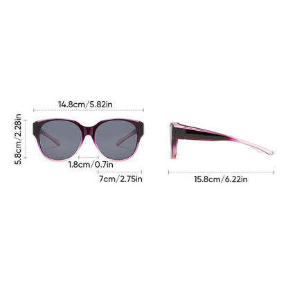 Overzet Zonnebril Cat-Eye met Gepolariseerde UV400 Glazen voor Brillendragers