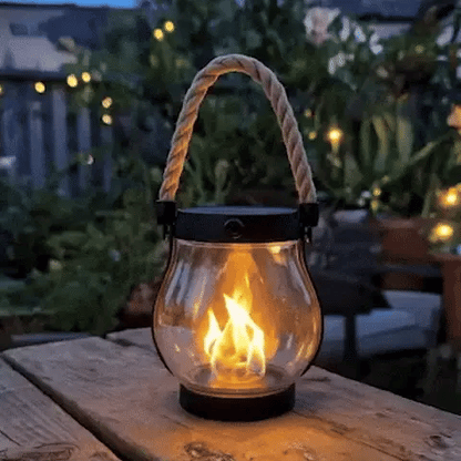 Solar vlamlantaarn voor tuin met waterdicht ontwerp en handvat