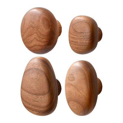WoodCraft Wooden Wall Hooks Set – Handmade Design in Walnut and Beech Wood