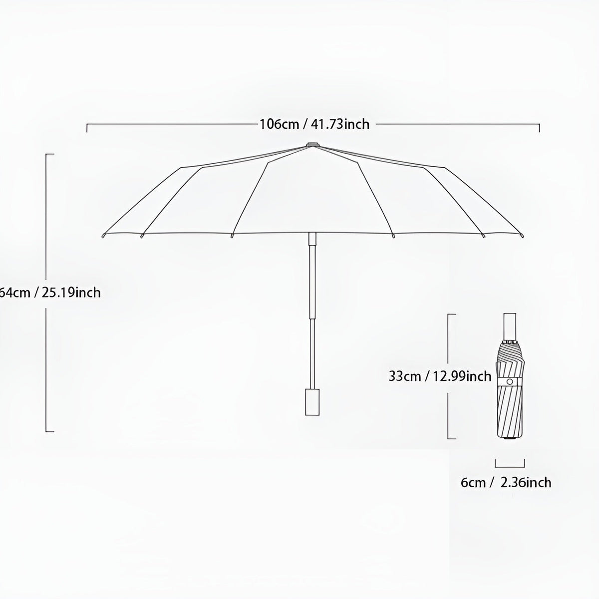 Automatische paraplu – UV-bescherming SPF 50+, Compact & Windbestendig