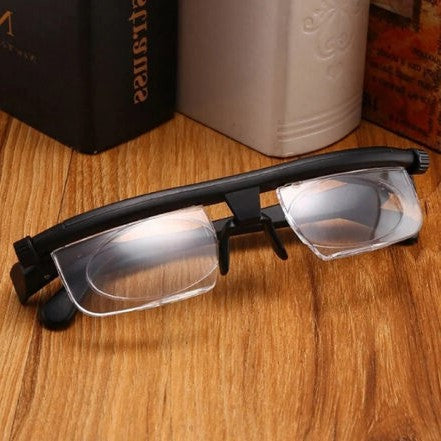 Verstelbare leesbrille met continue focus voor dichtbij en veraf
