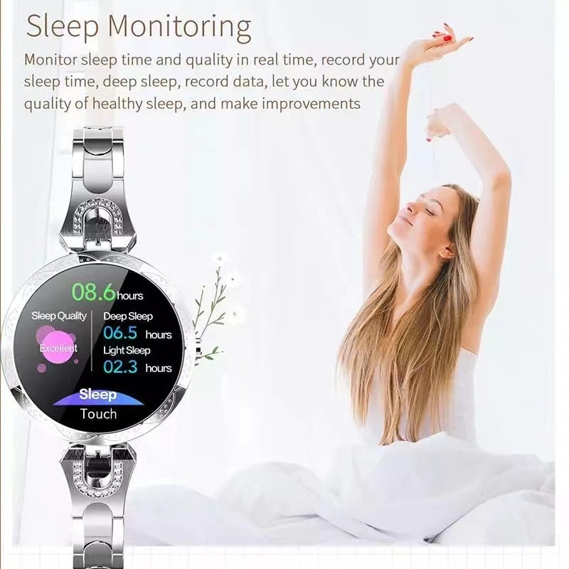 PolsVital Dames Smartwatch – Waterdicht, Gezondheids- en Fitnessmonitor in Stijlvol Design
