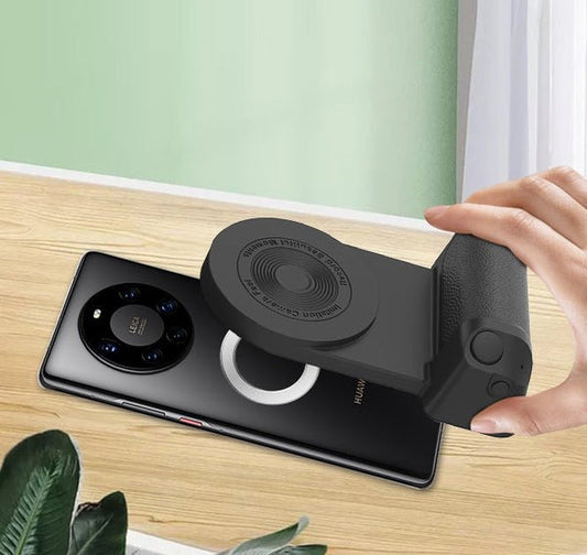 Griply Magnetische Telefoonhouder met Draadloos Opladen – Anti-Tril Handgreep voor Stabiele Opnames
