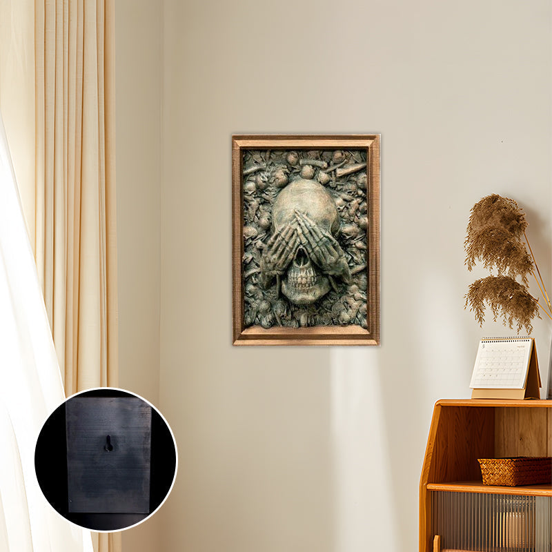 Drie Wijze Schedels Wanddecoratie - Gotische Fotolijst Hanger
