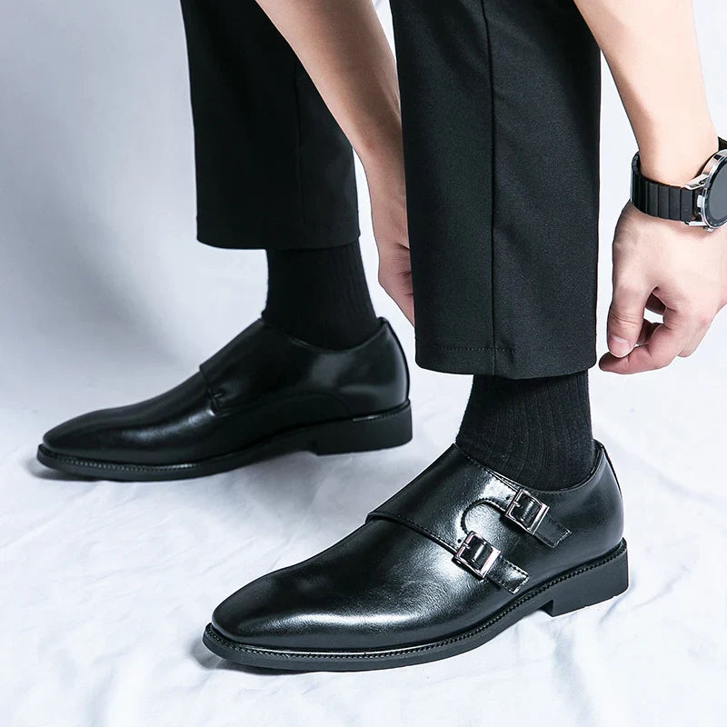Heren Elegantie Leren Monkstrap Schoenen met gevoerde binnenzool