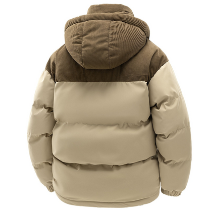 Heren Warm Winterjack met gewatteerde voering en capuchon