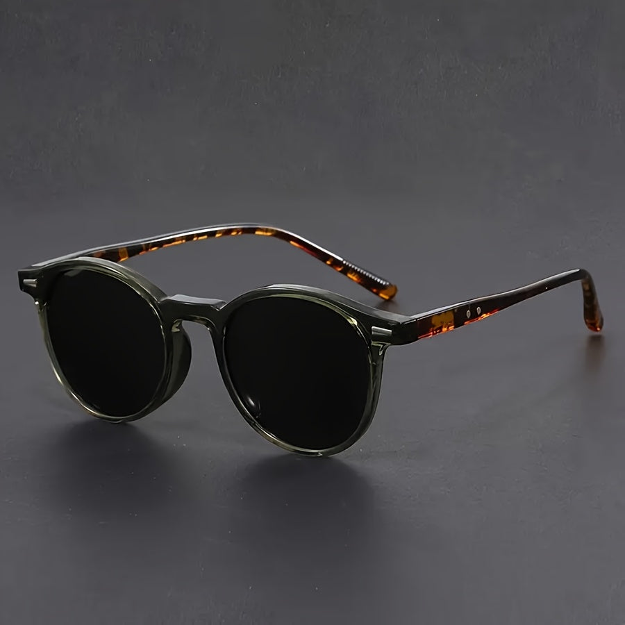 Heren Zonnebril RetroView – Ronde Tortoiseshell Bril met Lichtgewicht Frame