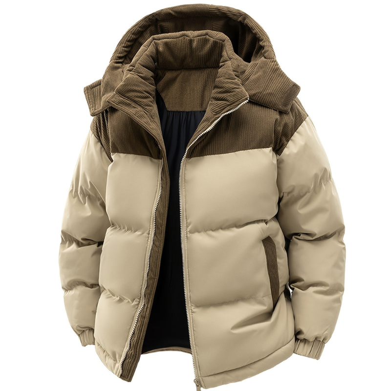 Heren Warm Winterjack met gewatteerde voering en capuchon