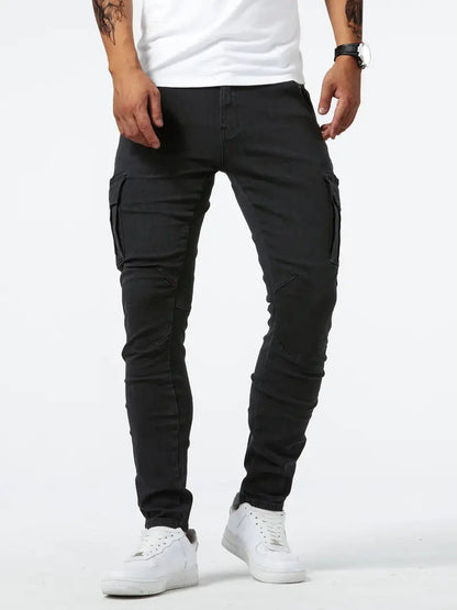 Heren Cargo Jeans UrbanFlex – Slim Fit Stretch Denim met Multifunctionele Zakken