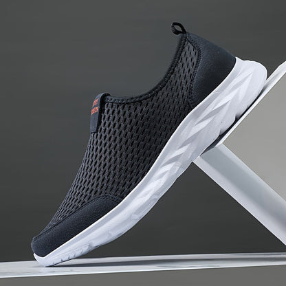 Heren Slip-On Sneakers – Ademend Mesh – Lichtgewicht Wandelschoenen