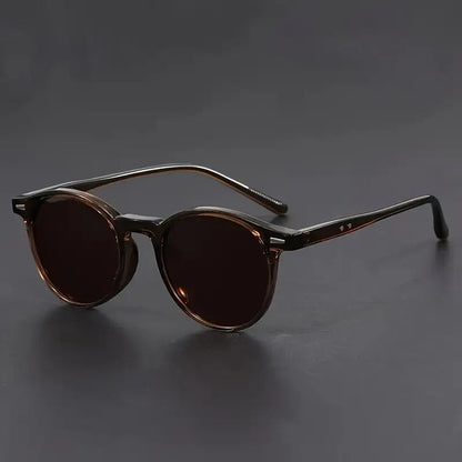 Heren Zonnebril RetroView – Ronde Tortoiseshell Bril met Lichtgewicht Frame