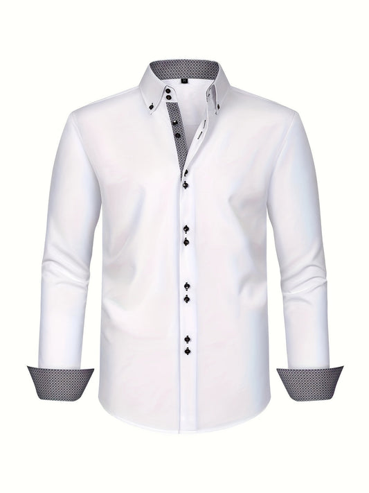 Heren Overhemd BlueDuo – Dubbelrijig, Ademend en Elegant