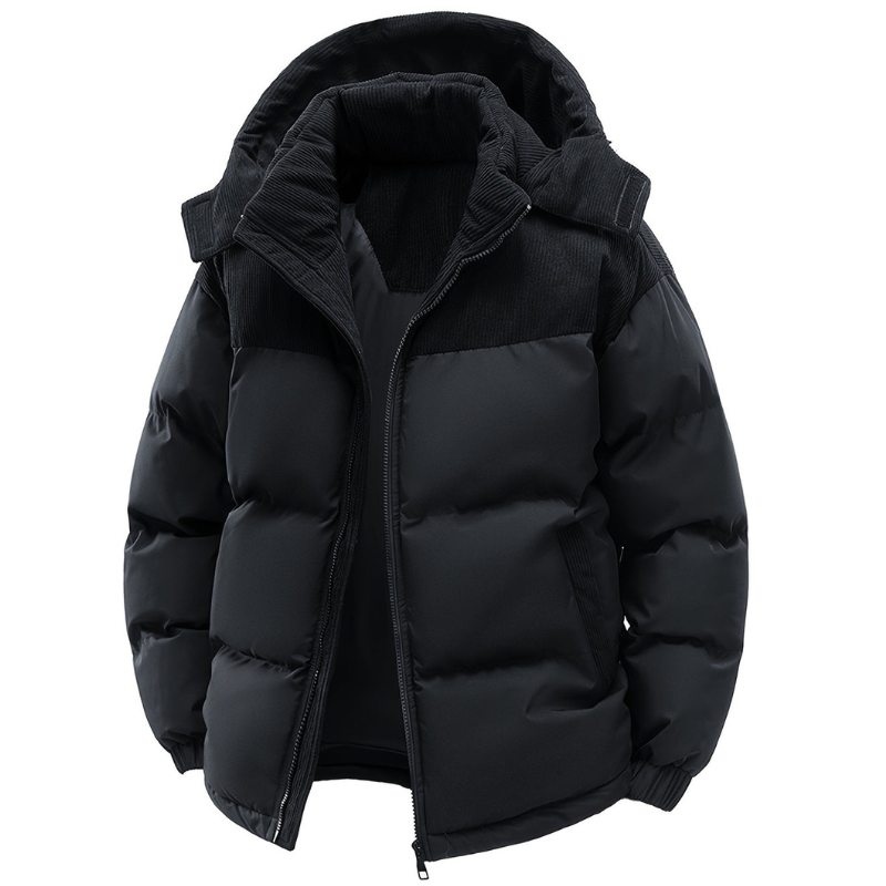 Heren Warm Winterjack met gewatteerde voering en capuchon