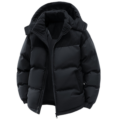 Heren Warm Winterjack met gewatteerde voering en capuchon