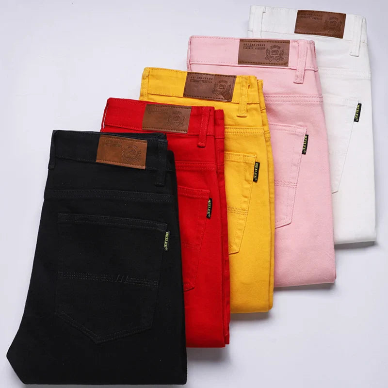 Heren Comfort Denim Jeans met kwalitatief materiaal en vijf tinten