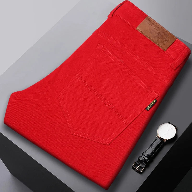 Heren Comfort Denim Jeans met kwalitatief materiaal en vijf tinten