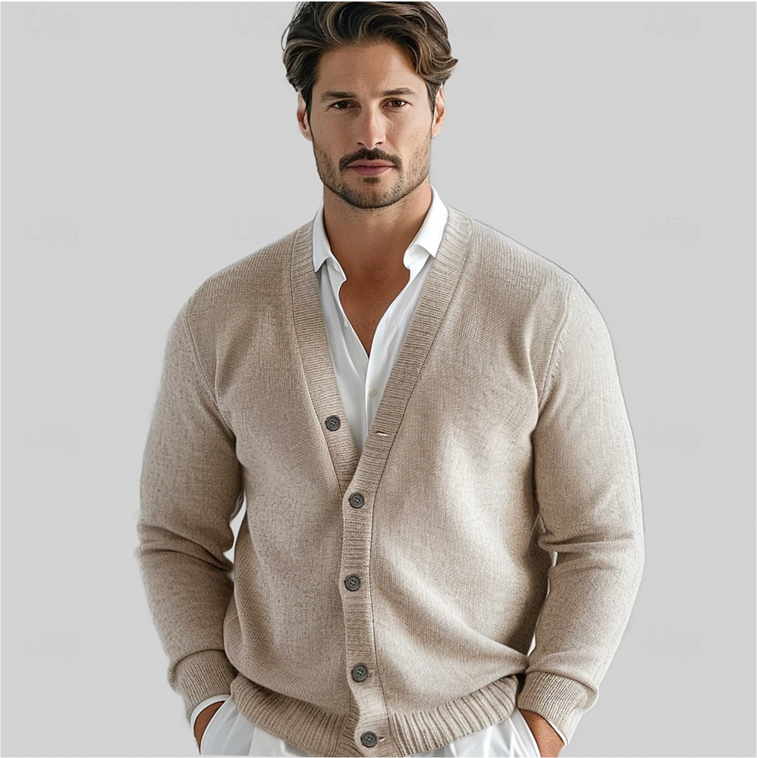 Heren Klassiek Knoopvest met V-hals en regular fit