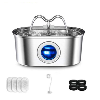 Katten Waterfontein van Roestvrij Staal – Stil, Hygiënisch en BPA-vrij – 2L Capaciteit