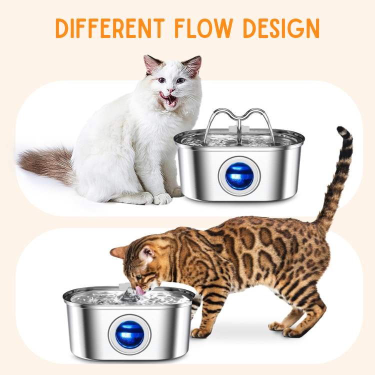 Katten Waterfontein van Roestvrij Staal – Stil, Hygiënisch en BPA-vrij – 2L Capaciteit