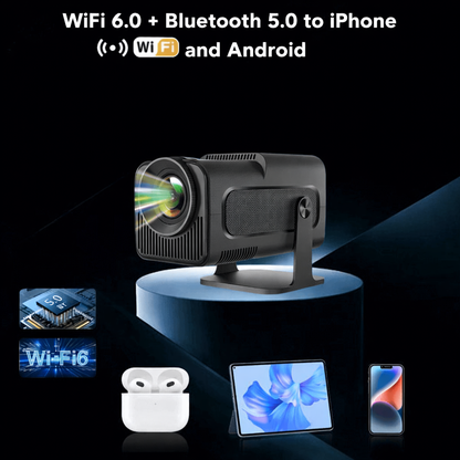 Full HD Mini Projector met Draadloze Verbinding en Roterende Stand