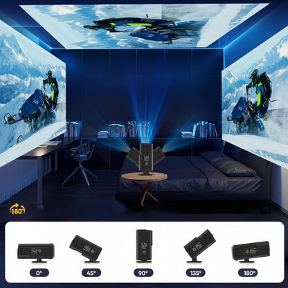 Full HD Mini Projector met Draadloze Verbinding en Roterende Stand