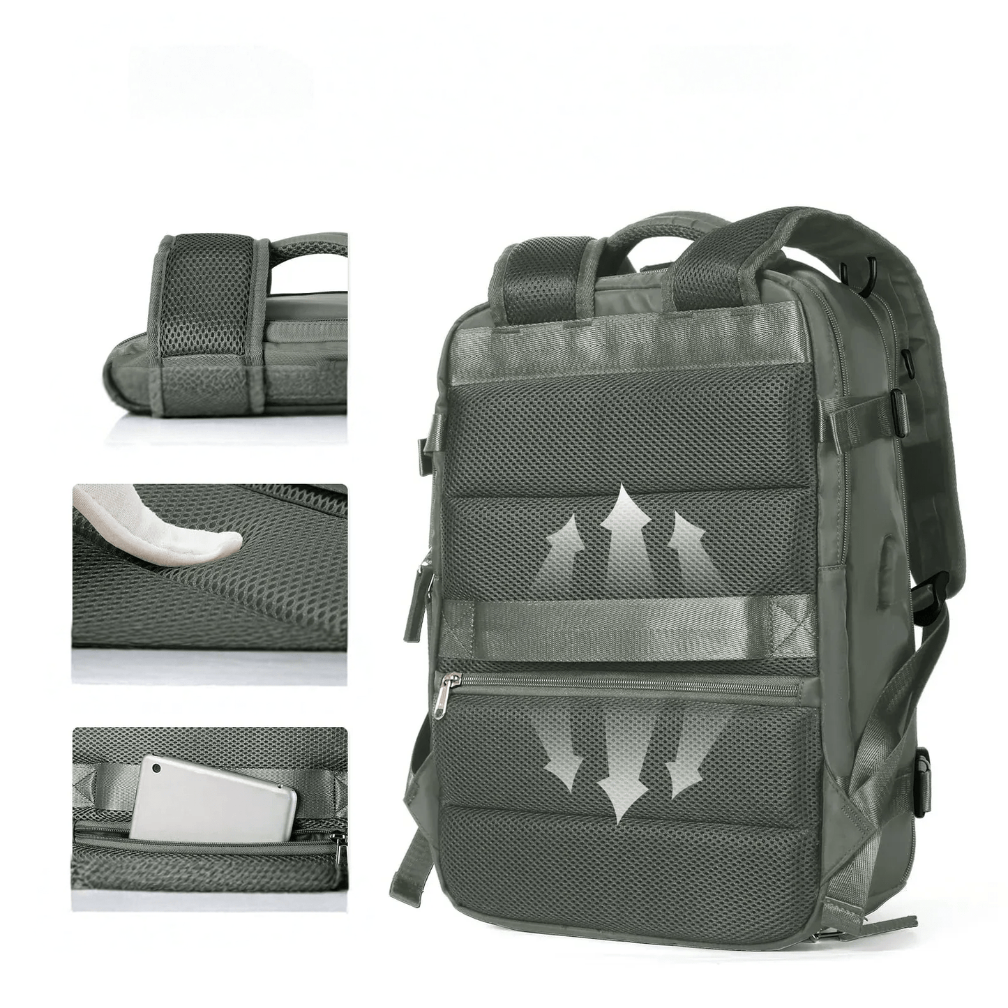 Waterdichte Rugzak met USB Oplaadfunctie en Laptopvak 35L