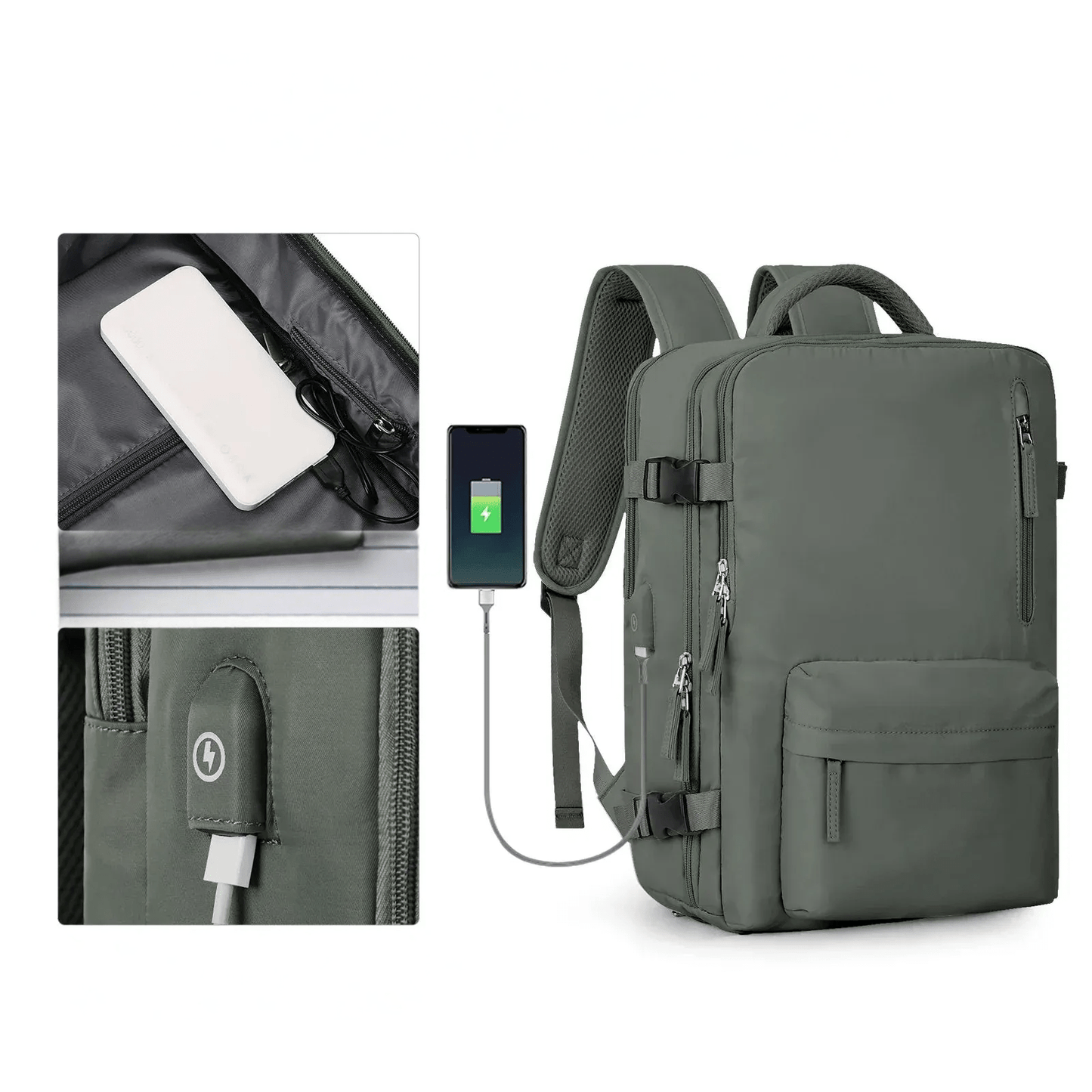 Waterdichte Rugzak met USB Oplaadfunctie en Laptopvak 35L
