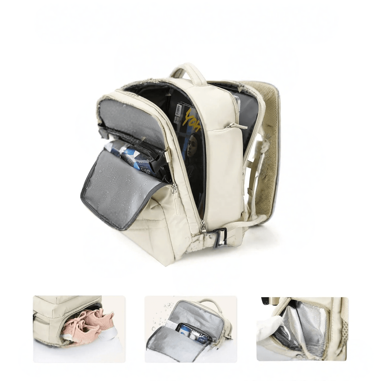 Waterdichte Rugzak met USB Oplaadfunctie en Laptopvak 35L