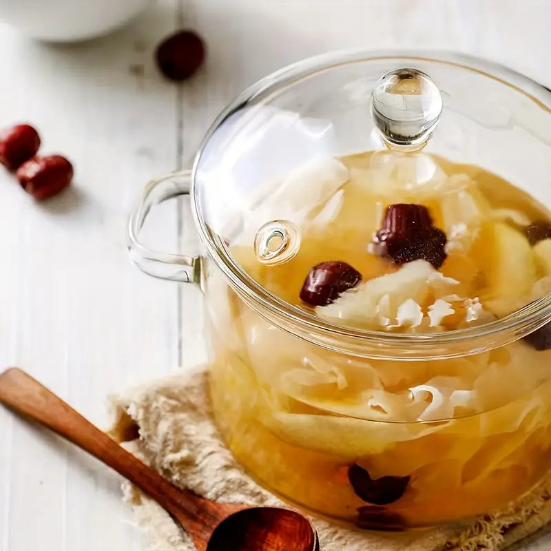 KookZicht Glasso – Transparante Glazen Kookpot met Handgrepen (1360 ml)