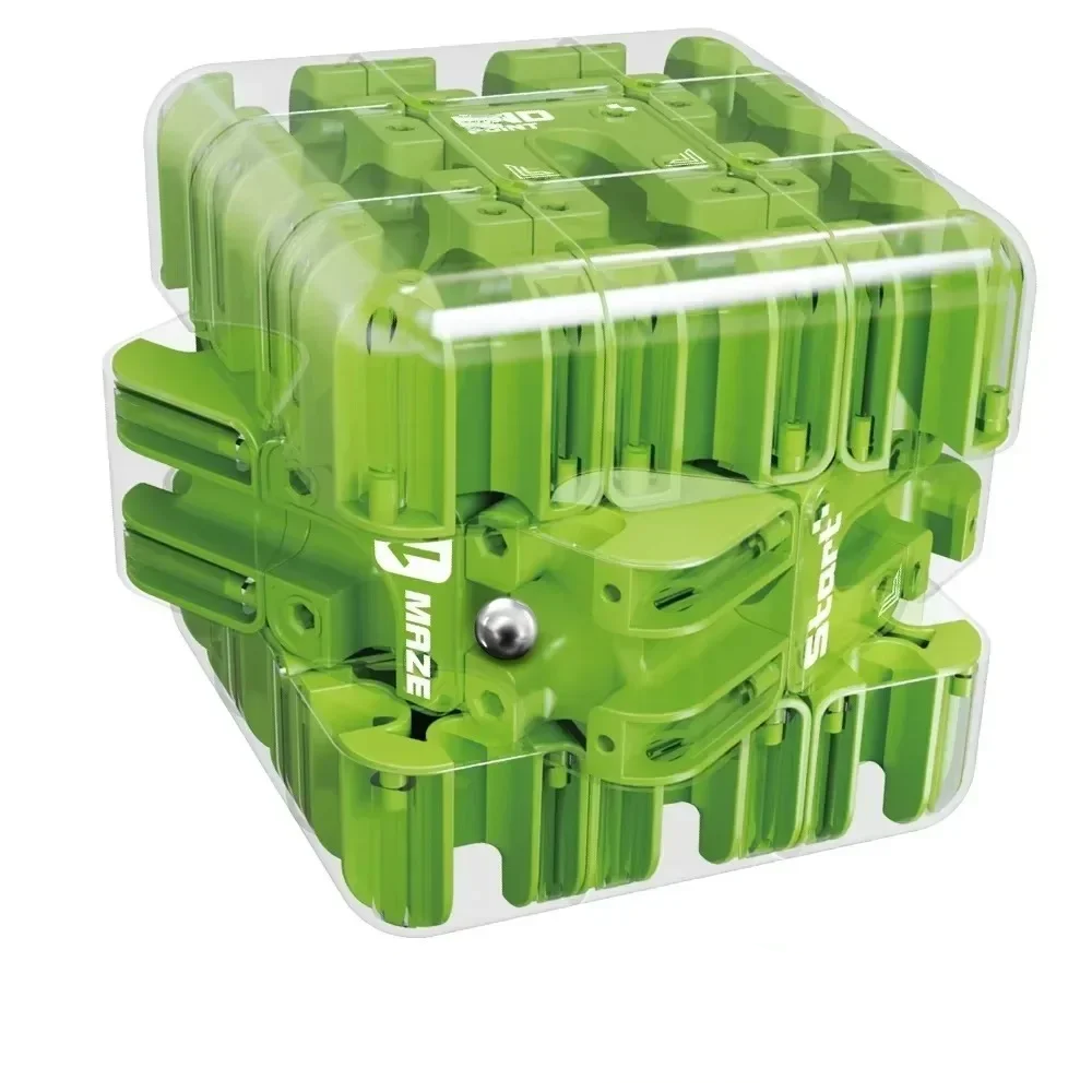 Denkbaan Puzzelkubus met Doolhof en Metalen Bal voor Focus