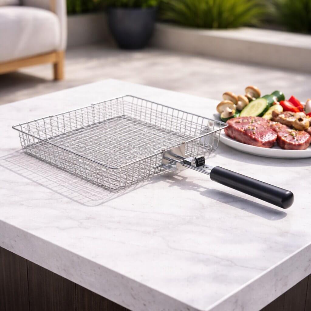 GrillChef RVS Grillmand Voor Vis En Groenten