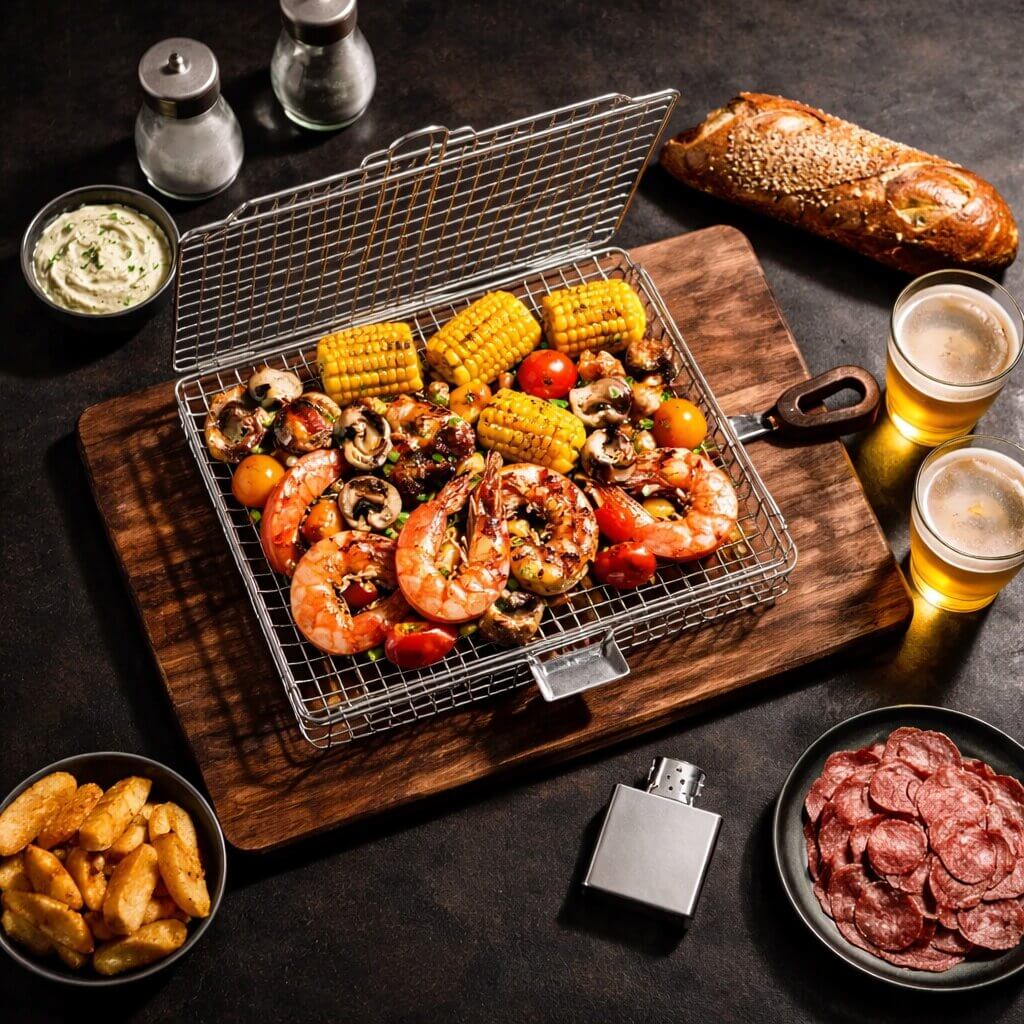 GrillChef RVS Grillmand Voor Vis En Groenten