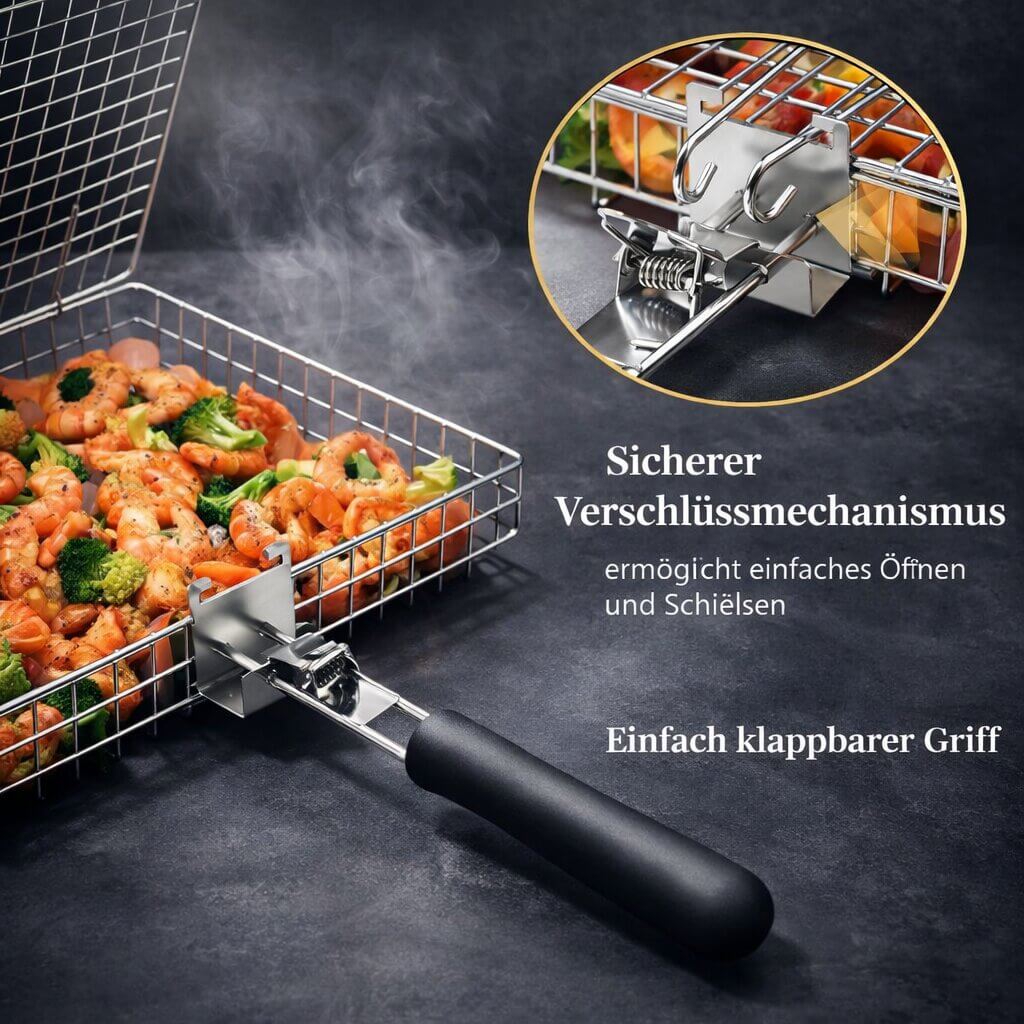 GrillChef RVS Grillmand Voor Vis En Groenten