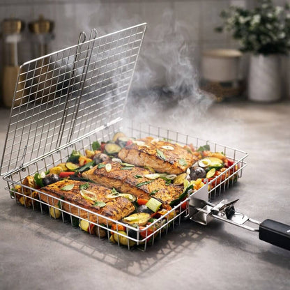 GrillChef RVS Grillmand Voor Vis En Groenten