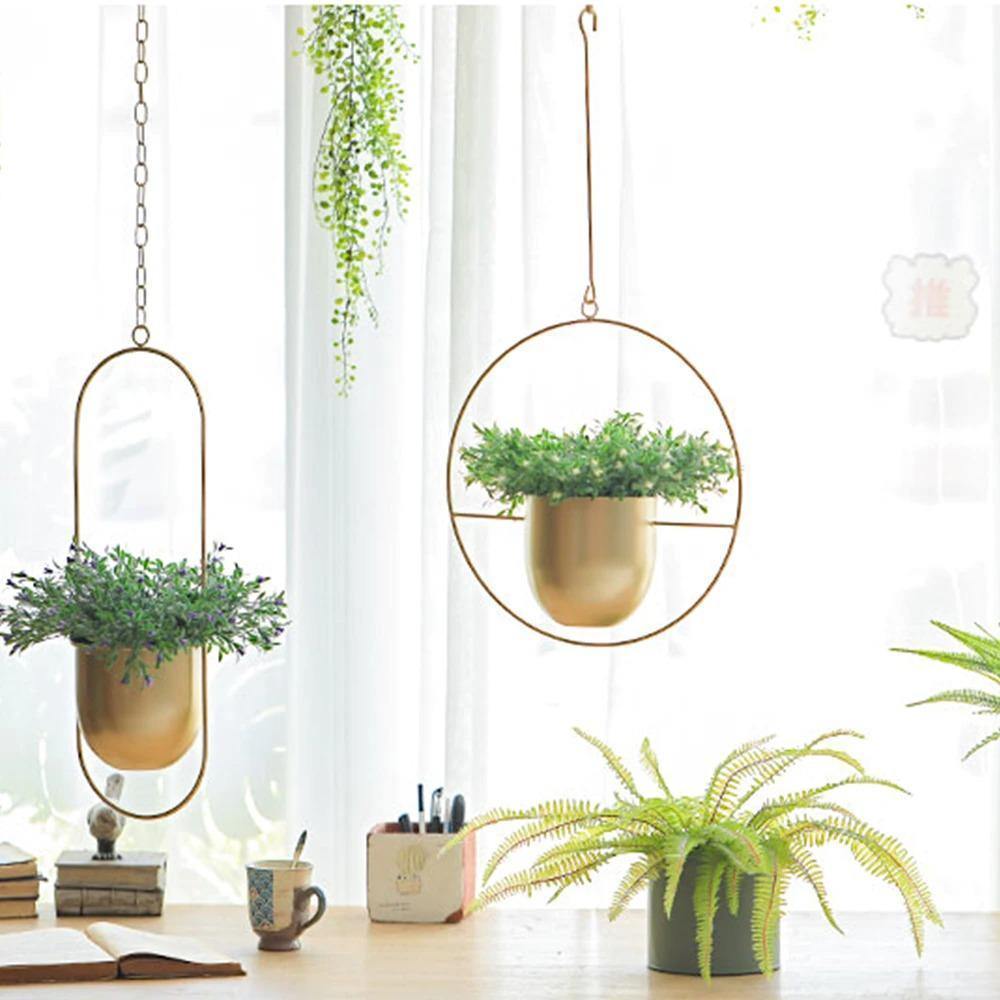 HaloRing Hangplantenhouder – Metalen hangende plantenbak voor binnen en buiten