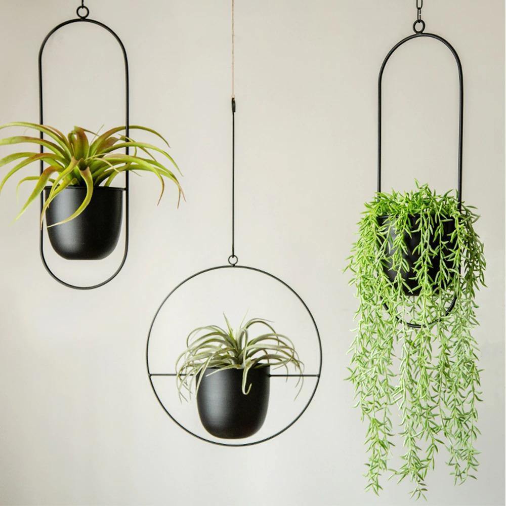 HaloRing Hangplantenhouder – Metalen hangende plantenbak voor binnen en buiten