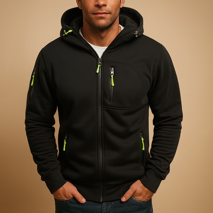 Heren Hoodie met Rits en Capuchon – Comfortabel Bram Design