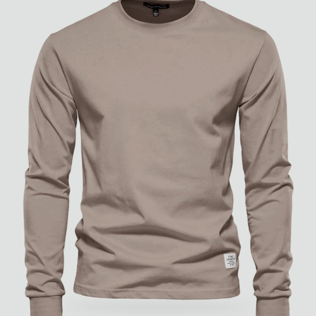 Katoenen heren shirt met ronde hals - comfortabele pasvorm