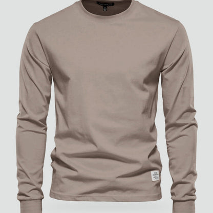 Katoenen heren shirt met ronde hals - comfortabele pasvorm