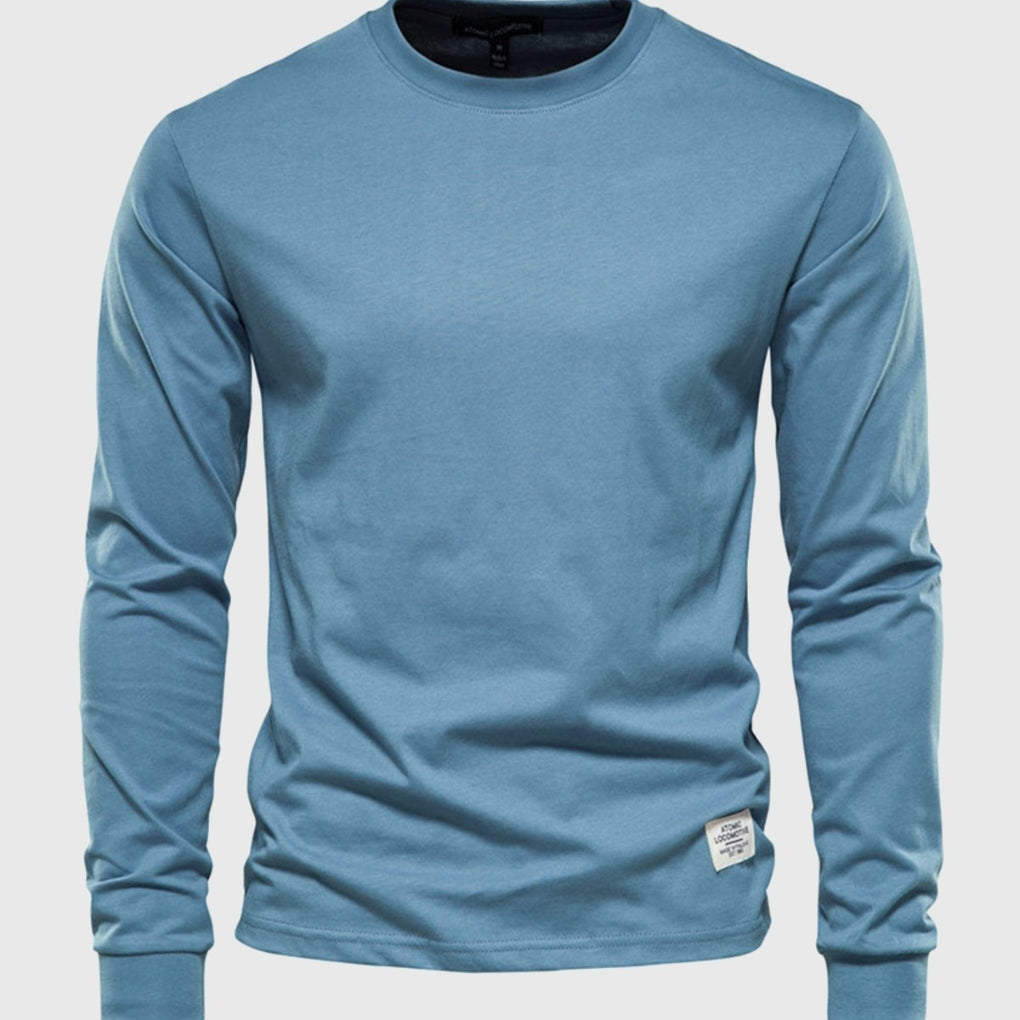 Katoenen heren shirt met ronde hals - comfortabele pasvorm