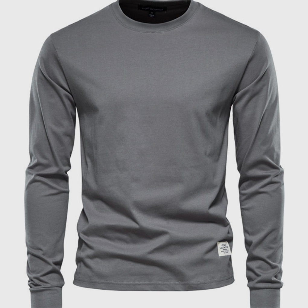 Katoenen heren shirt met ronde hals - comfortabele pasvorm