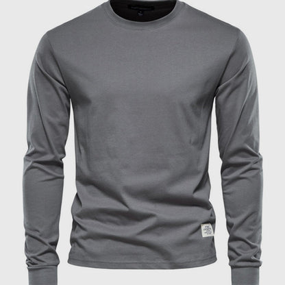 Katoenen heren shirt met ronde hals - comfortabele pasvorm