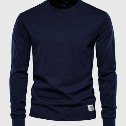 Katoenen heren shirt met ronde hals - comfortabele pasvorm