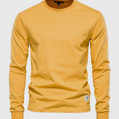 Katoenen heren shirt met ronde hals - comfortabele pasvorm