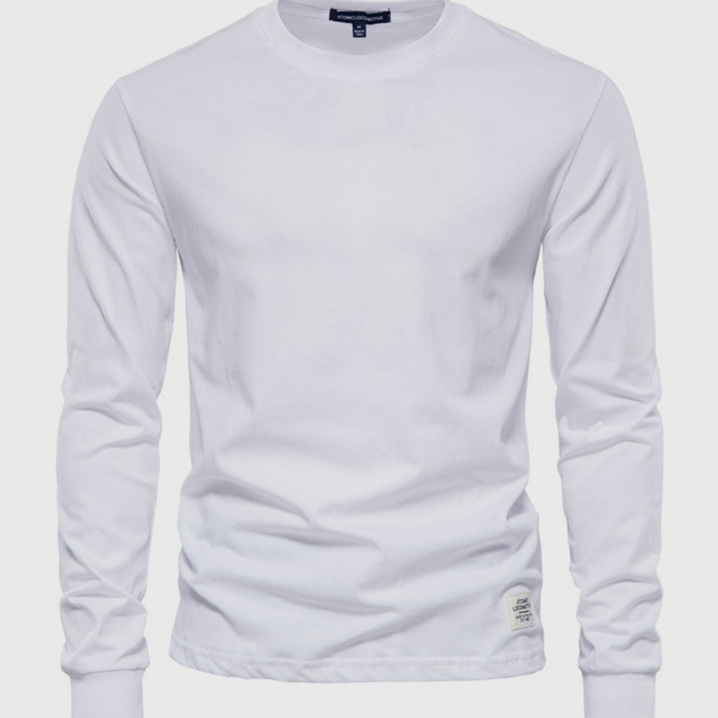 Katoenen heren shirt met ronde hals - comfortabele pasvorm