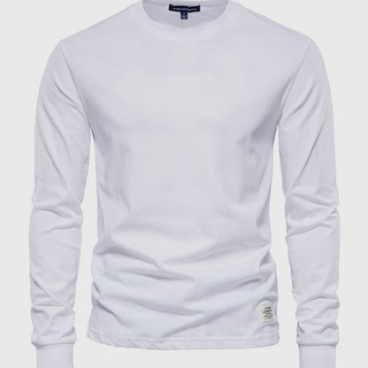 Katoenen heren shirt met ronde hals - comfortabele pasvorm