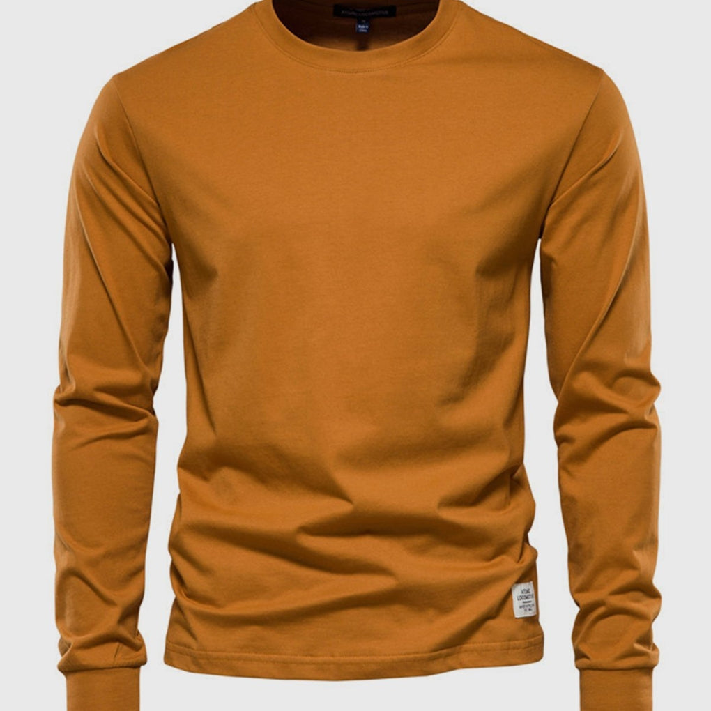 Katoenen heren shirt met ronde hals - comfortabele pasvorm