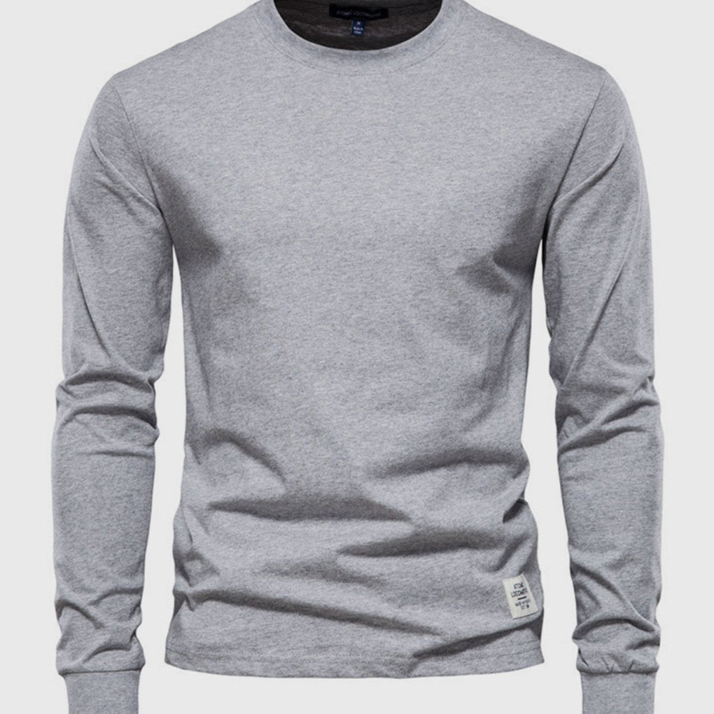 Katoenen heren shirt met ronde hals - comfortabele pasvorm