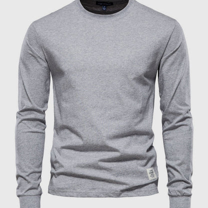 Katoenen heren shirt met ronde hals - comfortabele pasvorm