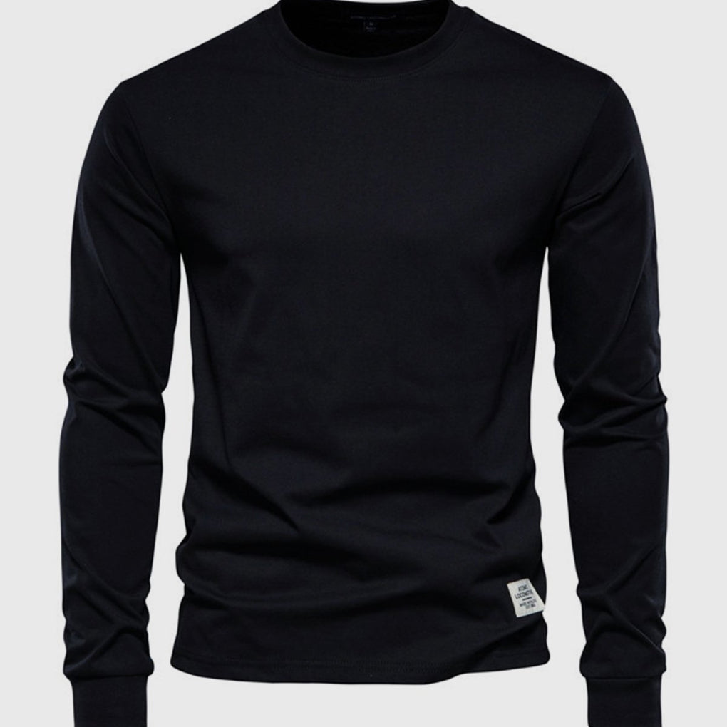 Katoenen heren shirt met ronde hals - comfortabele pasvorm